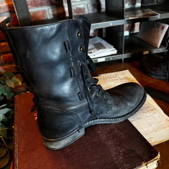 $1298 JOHN VARVATOS Runway Gray Backlace BOOTS sz10 - Picture 12 of 14